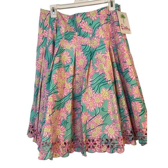 VTG Lilly Pulitzer Ingrid Skirt Size 8 A-Line Pleated Embroider Hem RL10432 - Picture 6 of 9